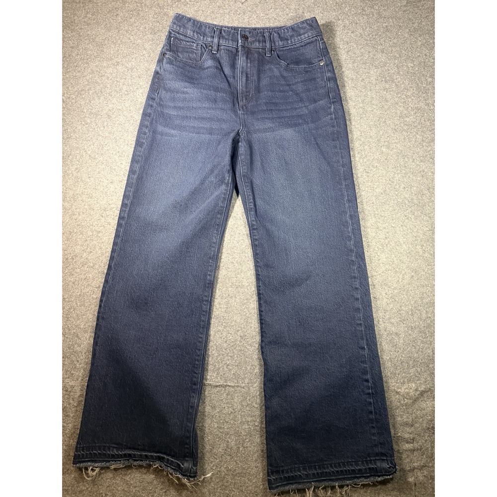LOFT The Wide Leg High‎ Rise Raw Hem Petite Jeans 26P